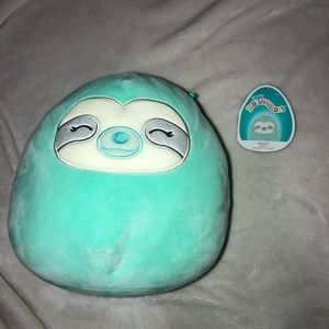 AQUA SLOTH SQUISHMALLOW 8”